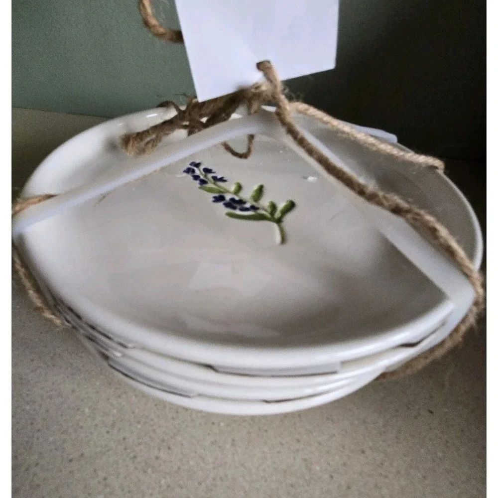 Dash of‎ That Floral Salad Dessert Plates Floral 7 inch Hand Painted Brunch Set